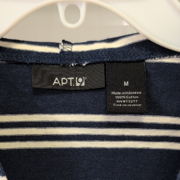 Nautica Blue and White Striped Swim Coverup with Collar - Picture 2 of 5